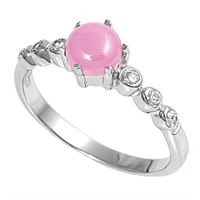 Cabochon Pink Opal Ring