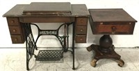 (2)pc. Singer Sewing Machine Table W/machine