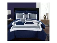 $120 Chic Home Darren Comforter Set - Queen, Blue