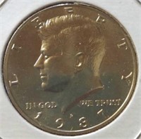 Uncirculated 1987 P. Kennedy half dollar