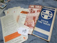 SANTA FE TIMETABLES - 1970S (15+), 1952 (1)