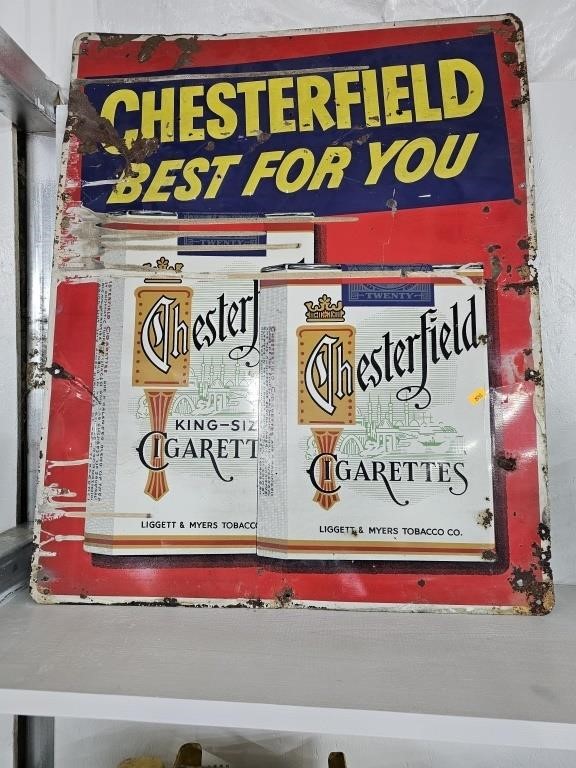 Antique metal Chesterfield sign 23"x29"