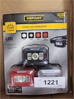 DEFIANT 3 PACK LED HEAD LIGHTS