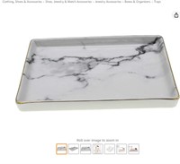 Nordic Grey Striped Marble Jewelry Plate Tray