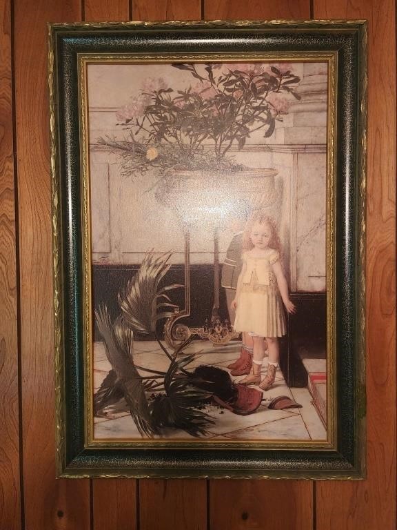 26x37 Jan Verhas "The Broken Flower Pot" Framed