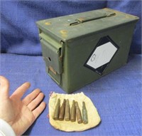 old ammo box & 6 old shells