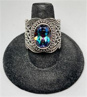 Gorgeous Solid Sterling "SARDA" Mystic Topaz Ring