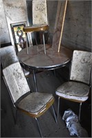 Retro Chrome Table with Leaf and 4 Chairs *STS