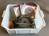 *Lot: Vtg.Circular Saw, NIP Blades, 7 Hose Clamps