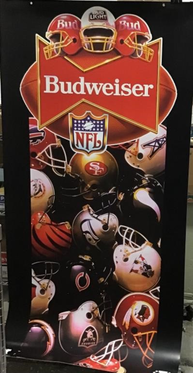 Budweiser hard plastic poster 36"x70"