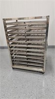 S/S DOUBLE WIDE DRYING RACK W 24 SCREENS  / TRAYS