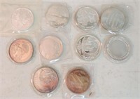Lot of 11 - 1oz .999 silver rounds