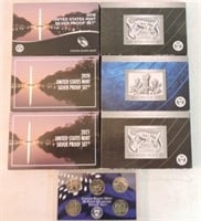 Lot of 6 silver proof sets - 2019, 2020, 2021,