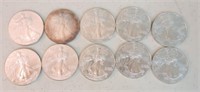 Lot of 10 silver Eagles