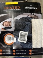 Beautyrest Heated Electric Velour Sherpa Blanket