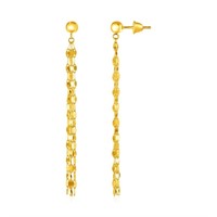 14k Gold Polished Drop Earrings