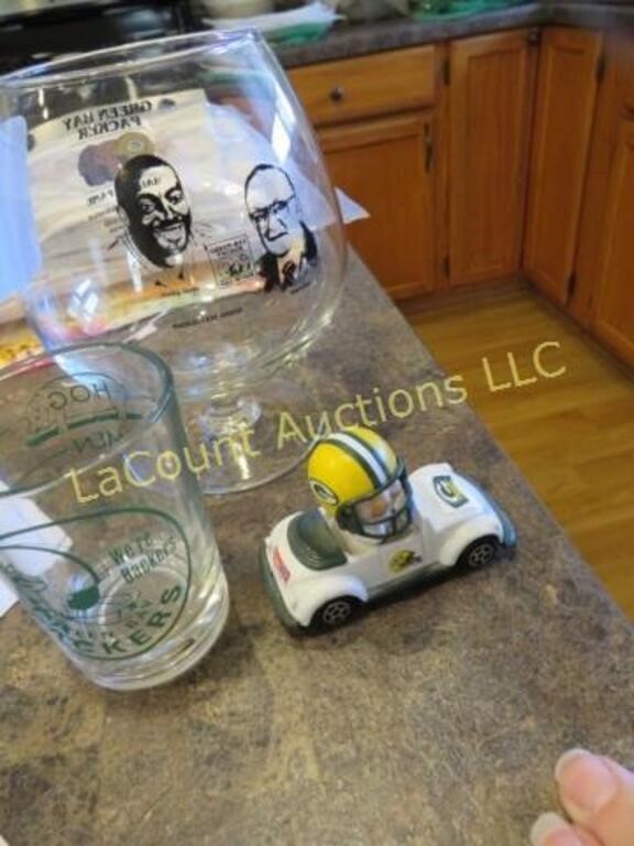 Packers hall of fame glass vintage glass Toy car