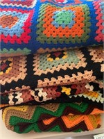 Knitted/crocheted blankets. Living room
