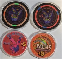 328 - 4 PLAYBOY GAMING CHIPS (S24)