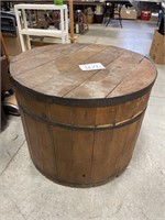 Vintage Barrel Storage Table 31"x21 3/4"