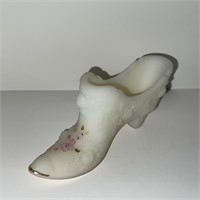 VTG Fenton Glass Slipper Frosted White Milk Glass