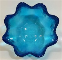 LOVELY MID-CENT SML BLUE BLENKO LOTUS BOWL