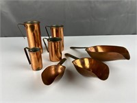 Vintage copper measuring cups scoops