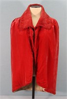 Edwardian Red Velvet Cape