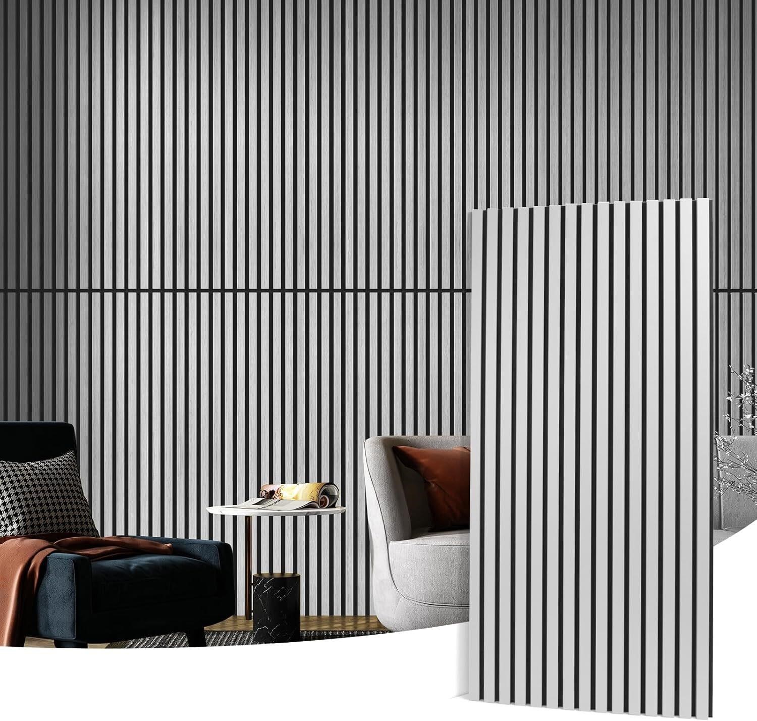 Art3d 4 Wood Slat Acoustic Panels - 47.223.6in.