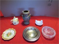 Honey Jar, Vase & Plate,