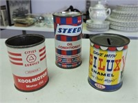 City Service tin, Cilux bank,Steed Oil Conditioner
