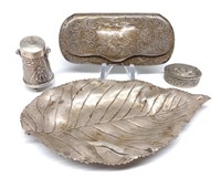 Sterling Silver Pill Boxes, Dish, & Glasses Case