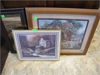 3 COUNTRY THEME FRAMED PRINTS
