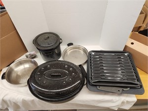 Assorted Pots and Pans, Roaster and more
