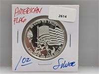 1oz .999 Silver American Flag Round