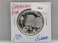 1oz .999 Silver American Flag Round