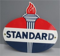 Awesome Standard Oil porcelain sign with die cut