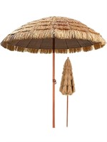 NEW $219 (2.4m) Garden Straw Umbrella Parasol