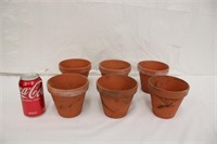6 Terra Cotta Flower Pots