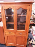 Vintage cupboard with two glass doors on top