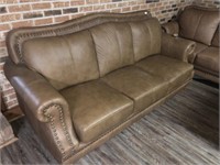 Brown Leather Sofa & Love Seat Set (See below)