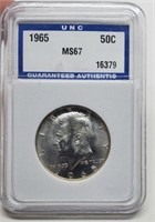 1965 Slab Kennedy 40% Silver Half Dollar