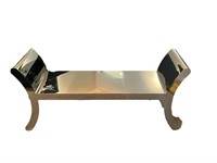 A Contemporary Mirrored Metal Bench 25Hx 54W x 16D