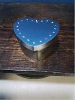 Brushed heart box with crystals