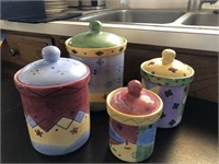 4 pc ceramic canisters