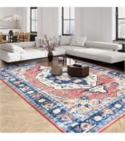 6x9’ washable vintage style area rug