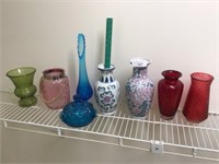 Group of  vases and covered dish