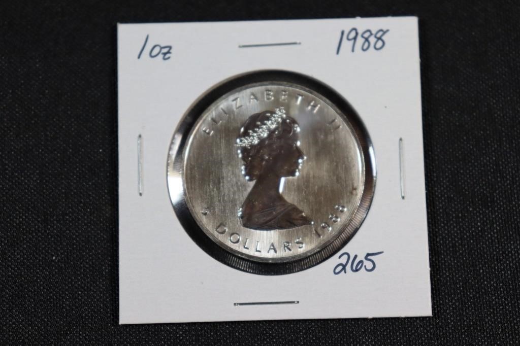 1988 Canadian Maple Leaf 1oz .9999 Silver Coin