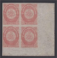 Newfoundland Stamps #23 Mint Hinged block of four,