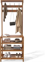 AKTOP Entryway Coat Rack and 4-Tier Shoe Storage